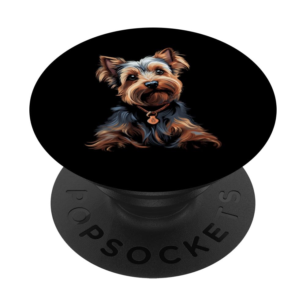 Yorkie dog dogs pet walking master PopSockets Swappable PopGrip