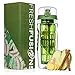 Fresh Fusions 32 oz Fruit Infuser Water Bottle with Insulated Sleeve (Treetop)