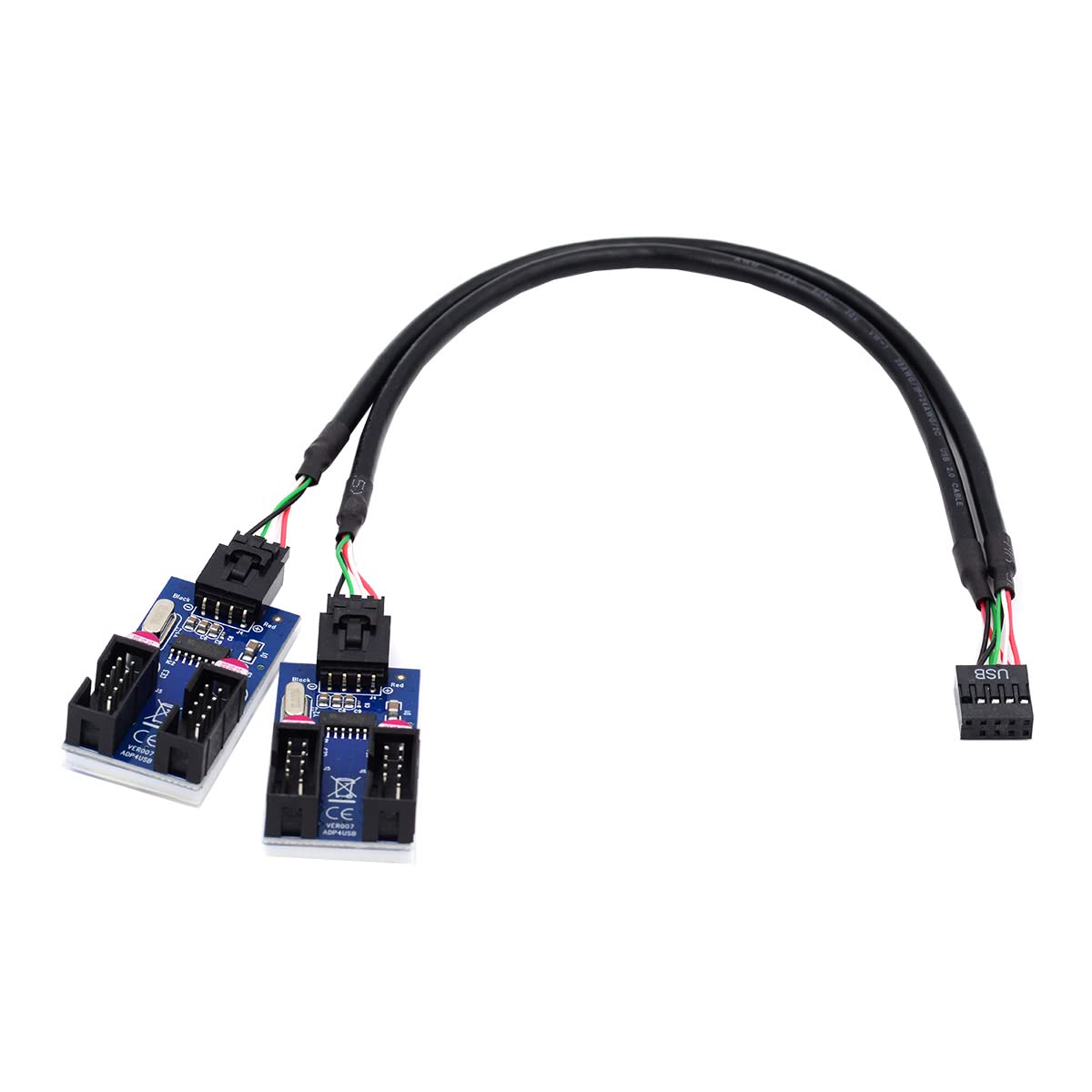 CY USB2.0 Motherboard Cable 9pin 10pin USB 2.0 Header 1 to 4 Female Extension Splitter Cable HUB Connector Adapter Port Multilier