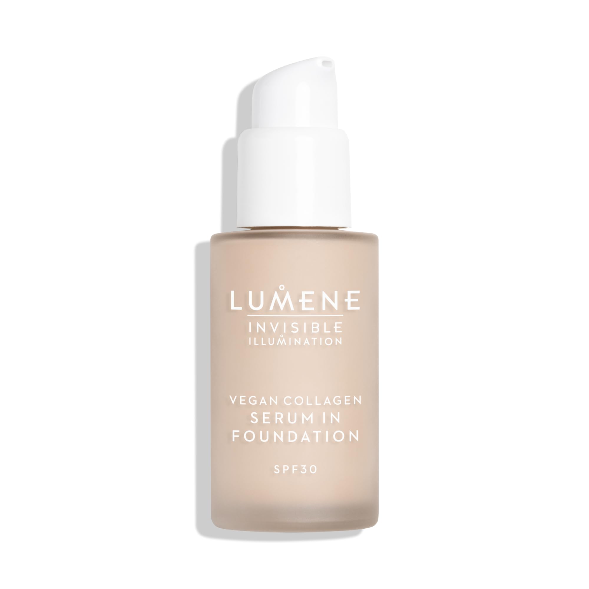 LUMENE Invisible Illumination Tinted Serum Foundation SPF30 with Vegan Collagen Serum & Hyaluronic Acid, Shade 0.5, 30 ml