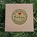 HYBSK Kraft Thank You Hand Made with Love with Red Heart Stickers 1.5