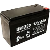 Sscor 40014 SSCORT4 PACVAC Battery - Replacement UB1280 Universal Sealed Lead Acid Battery (12V, 8Ah, 8000mAh, F1 Terminal, AGM, SLA) - Includes TWO F1 to F2 Terminal Adapters