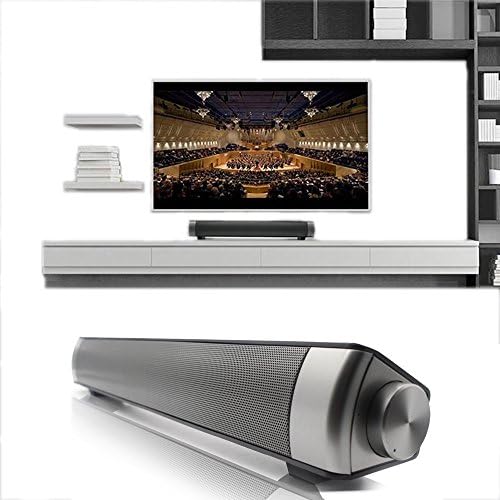 Elecsoul TV Speaker 10W Bluetooth Soundbar 3.0 Channel Stereo Speaker Subwoofer Wireless Small TV Sound Bar Support 3.5 AUX, TF Card,USB Input for Home Theater