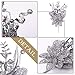 Valery Madelyn 6 Pcs Silver Glitter Christmas Floral Picks with Artificial Christmas Flower and Leaves for Christmas Tree Decoration and Home Vase Decor- 12inch