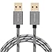 USB Cable Male to Male 1.5 ft, SNANSHI USB to USB Cable Nylon Braided Cable Aluminum Shell for Data Transfer Hard Drive Enclosures, Laptop Cooling Pad, Modems, Cameras and More