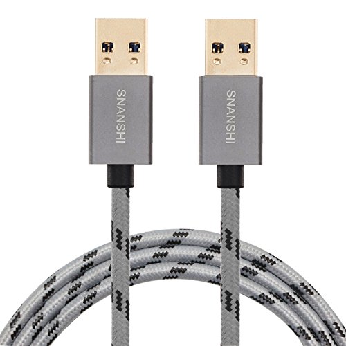 USB 3.0 Male to Male Cable 10ft, SNANSHI USB Cable Male to Male Nylon Braided Cable Aluminum Shell for Data Transfer Hard Drive Enclosures, Laptop Cooling Pad, Modems, Cameras and More - Thumbnail 3