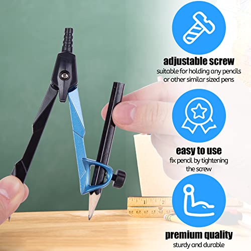 HAKACC Geometry Compass Set, 8PCS Maths Compass Drawing Compass with Rulers Pencil Eraser Sharpener Storage Case for Stationery School Engineers Drafting