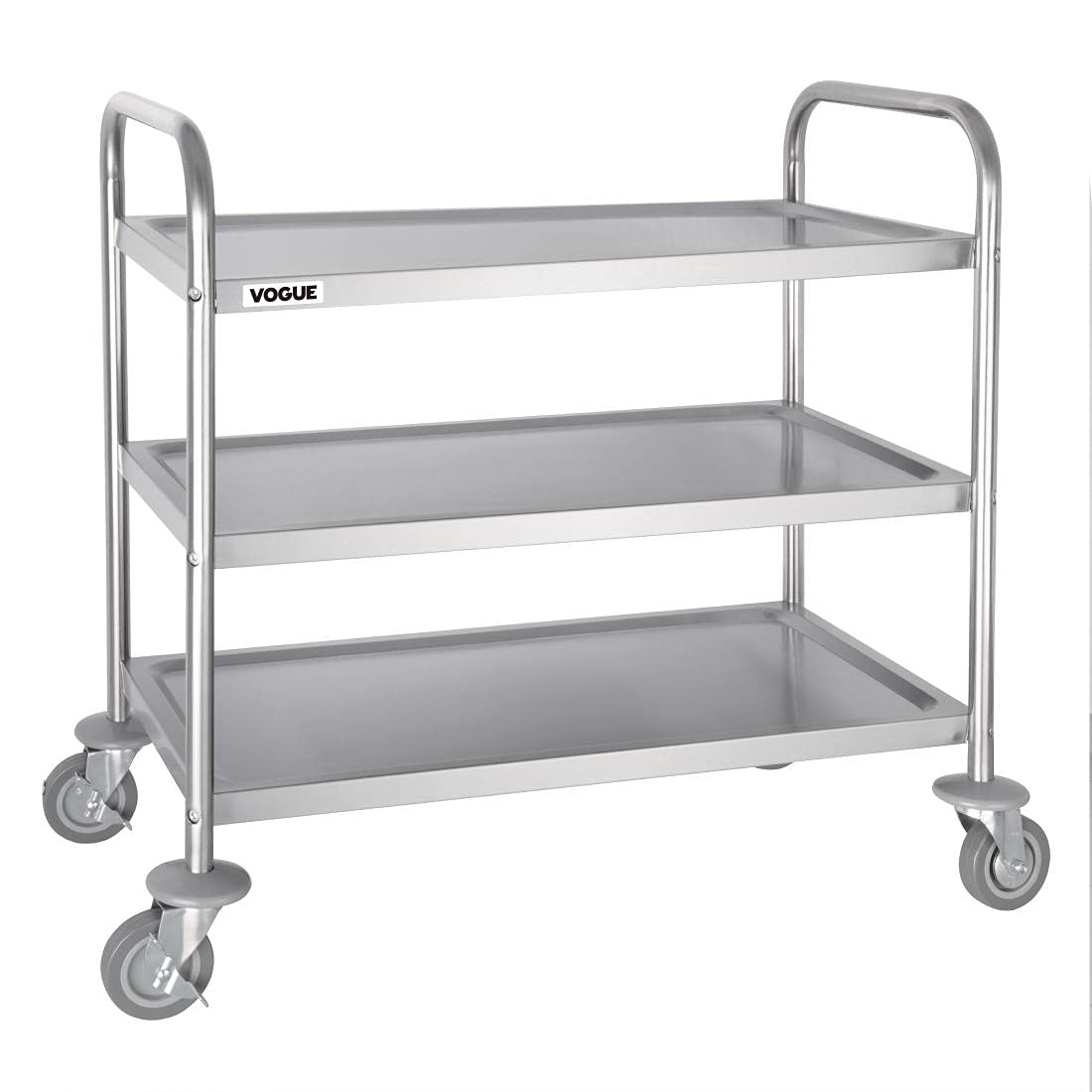 Vogue 3 Tier Clearing Trolley Medium 855X810X455mm Stainless Steel Catering