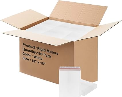 Paquete de 100 correos rígidos de 13 x 18 pulgadas para papel de 13 x 18