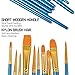 20 Pcs Paint Brush Set with 2 Pcs Paint Tray Palette, FineGood Round Pointed Tip Nylon Hair Paintbrush for Kids Students Beginners - Brown