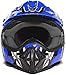 Typhoon Youth Kids Offroad Gear Combo Helmet Gloves Goggles DOT Motocross ATV Dirt Bike MX Motorcycle Blue, X-Large