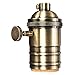 Light Socket, KINGSO E26/ E27 Solid Brass Industrial Light Socket Metal Shell Vintage Edison Pendant lamp copper holder With Knob (Antique Brass)