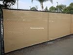 6' X 50' Tan Beige UV Rated 85% Blockage Fence Privacy Screen Windscreen Shade Cover Fabric Mesh Tarp W/Grommets (145gsm)