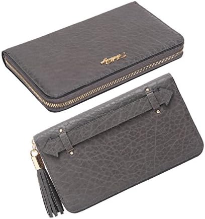 Aitbags Women's Double Zip Around Wallet Clutch Organizer with Wristlet Strap
