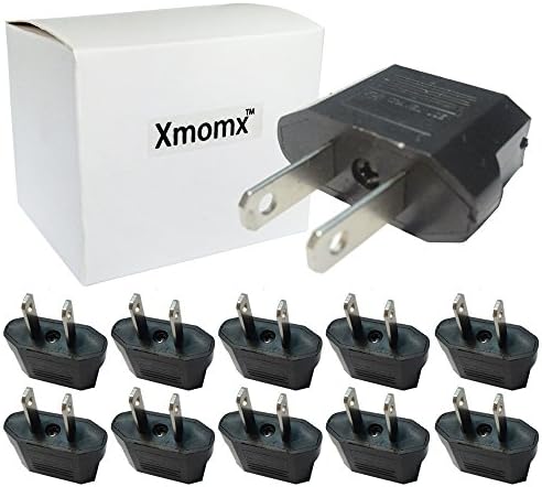 Xmomx 10 PCS EU Euro Europe to US USA Power Jack Wall Plug Converter Travel Adapter Adaptor