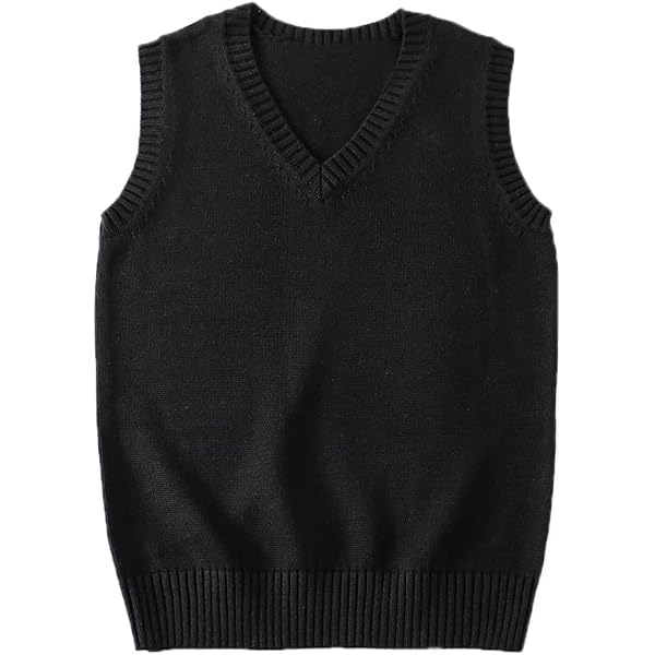 OYOANGLE Women's Cable Knit V Neck Sweater Vest Sleeveless Ribbed