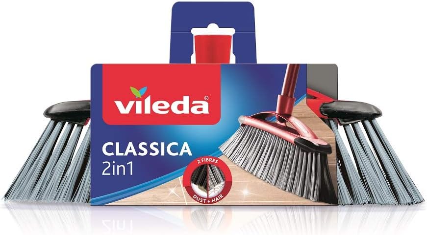 Vileda 2-in-1 Zimmerbesen Classica - ideal für die Aufnahme von Staub und Haaren