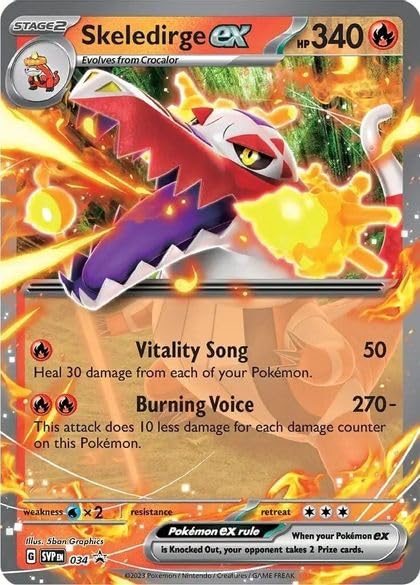 Pokemon – Skeledirge ex – SVP 034 – Scarlet Violet Black Star Promo – Holo Foil Card