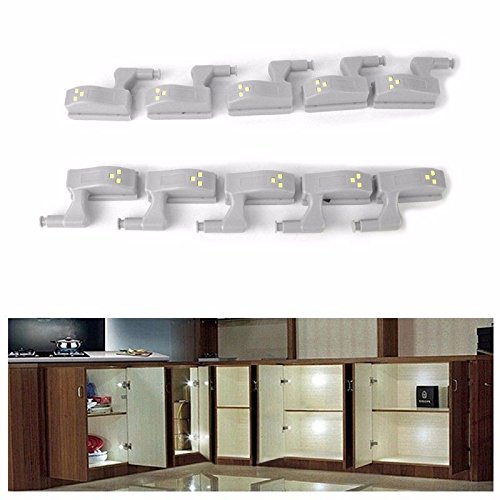10 pcs/lot Universal Armoir Cabinet Cupboard Hinge LED Light For Modern Kitchen Home Lamp Tools & Home Improvement, Light Bulbs, LED Bulbs