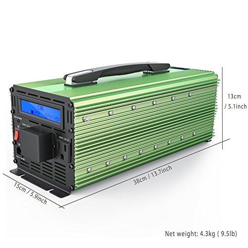 EDECOA 3000W Power Inverter Modified Sine Wave DC 12V to 110V AC with LCD Display and Remote