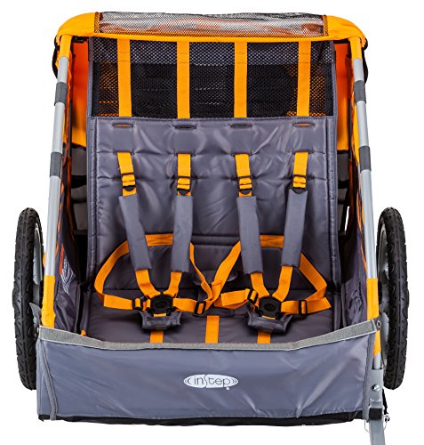 instep single seat and double seat foldable tow behind bike trailers