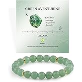 Thanks Nature 8mm Beaded Bracelet - Calming Natural Healing Crystal Stretch Bracelet for Women and Men - Handmade Semi-Precious Gemstone with Positive Energy
