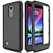 LG K20 Plus Case, LG K20 V Case, LG Grace LTE Case, LG Harmony Case AMENQ 3 in 1 Heavy Duty Absorb Impact Touch Silicone Rubber Smooth PC Protection Cover for LG K10 2017 / K20-Matte (Matte Black)