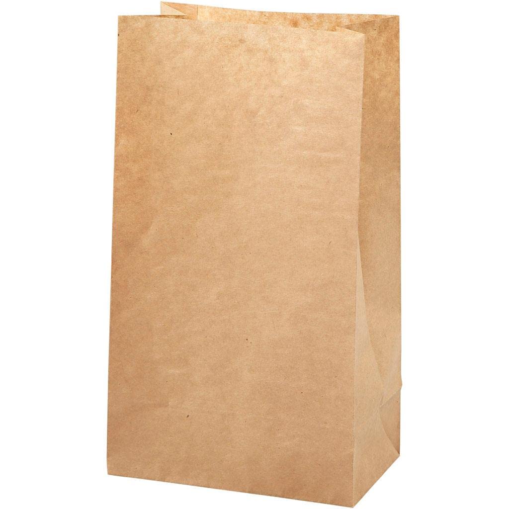 Paper Bags, size 15x9x27 cm, 50 g, brown, 100pcs