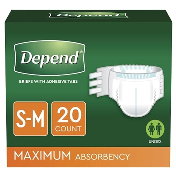 BRIEF, INCONT DEPENDS OVERNT MAX ABSRB SM/MED (UNITS...