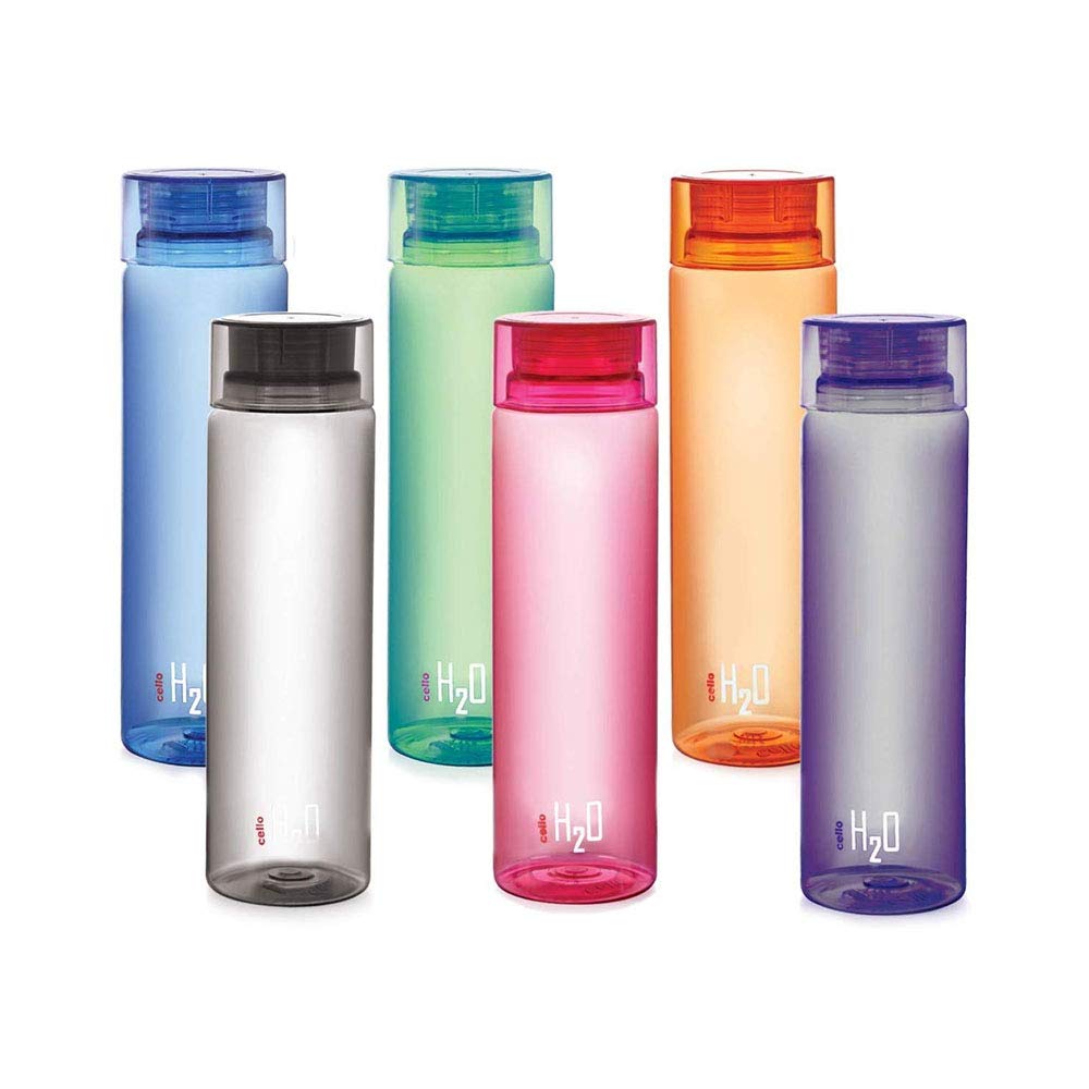 Cello H2O Unbreakable Bottle, 1 Litre, Set of 6