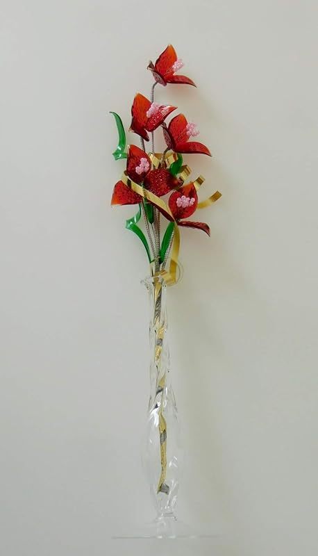 Glasblume tolle Blume aus Glas rot mit Vase Qualität: Amazon.de: Handmade