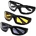 grinderPUNCH 3 Pair Motorcycle Riding Glasses for Half Helmet Assorted