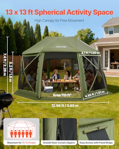 VEVOR 13x13 Pop-Up Gazebo Screen Tent Review: Spherical Canopy for Camping & Backyard image 30