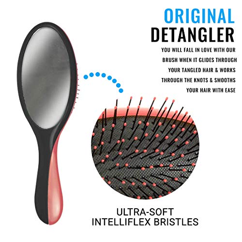 Wet Brush Detachable Detangler Mirror ComboSnagFree, AntiStatic Brush, No pain, SplitEnds