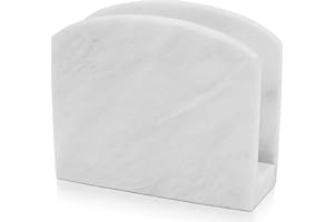 Radicaln Marble Napkin Holder 5.5" Inch White Handmade Dining Table Napkins Holder - Simple Modern Home & Kitchen Paper Towel Holder Countertop For Home Decor