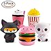 WATINC 5 Pcs Cute Animal&Food squishy Sweet Scented Vent Charms Slow Rising squishies Kawaii Kid Toy, Lovely Stress Relief Toy, Animals Gift Fun Large(WT-5P Ninja fox set)