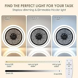 Low Profile Ceiling Fan with Light - Modern Flush