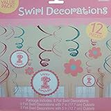 Amscan Sweet Little Cup Cake Girl 1st Birthday Swirls Party Decorations 12 pc.