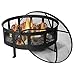 Sunnydaze 30 Inch Bravado Mesh Wood Burning Fire Pit with Spark Screen