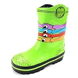 TMNT Ninja Turtles Kids Rain Boots (Green NYC Turtle Masks, 11/12 M US Little Kid)