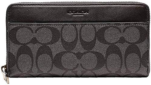 コーチCOACH 長財布 F75000 シグネチャー PVC レザー アコーディオン ジップ アラウンド(チャコール×ブラック) 【アウトレット】 [並行輸入品]