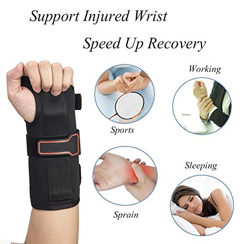 Wrist Support Brace, Adjustable Wrist Guards Immobilizer Splint for Carpal Tunnel, Arthritis, Tendonitis, Sprain and Strain Medium-Left - Thumbnail 5