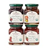 Stonewall Kitchen Our Organic Jam Collection Includes 1 Maple Apple Onion Jam, 1 Sweet Chili Jam, 1 Strawberry Vanilla Jam and, 1 Maine Blueberry Cherry Jam