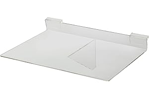 SSWBasics 14 x 10 Inch Clear Acrylic Shelf for Slatwall and Wire Grid Accessories - Ideal Slatwall and Grid Accessories for Organized Display