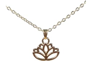 16K Real Gold Plated Dipped Hollow Lotus Flower Necklace