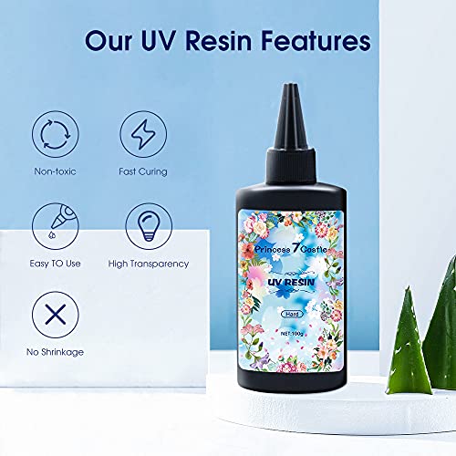 UV Resin,Crystal Clear Ultraviolet UV Curing Resin, Hard Transparent
