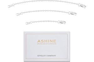 ASHINE 925 Sterling Silver & 14K Gold Pleated Strong Lobster Clasp 1.3mm Italian Necklace Extender - Three Pieces Set in 1, 2, 3 Inches and 2, 4, 6 Inches
