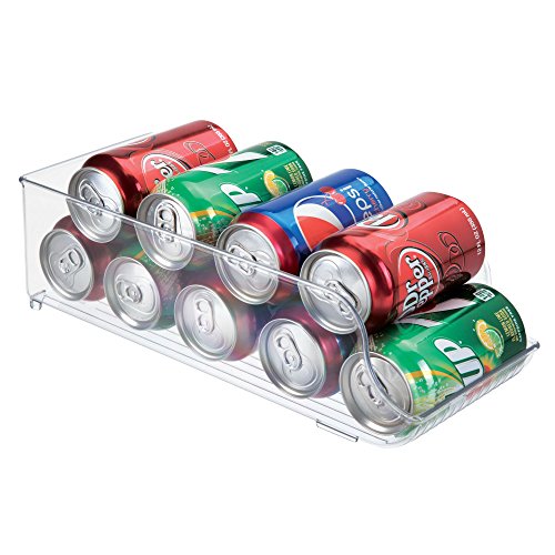mDesign Refrigerator Soda Can Holder Organizer - Pack of 2, Clear