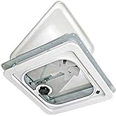Ventline/Dex Ventline V2094-501-00 Birch White 14" 12V Radius Corner Vent with Pop Up Screen