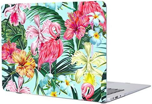 A1706/A1708 Macbook Pro 13 Case 2017 &amp; 2016 Release, SALMEN Hard Protective Matte Shell Case Cover for Newest Mac Book Pro 13 Inch with/without Touch Bar (Flamingos Palm Pattern)